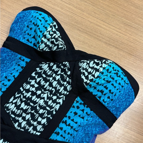 Y2k‎ style Rampage Strapless Blue and Black Patterned Dress - Picture 2 of 8